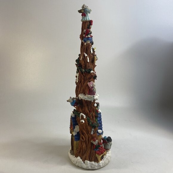 Vintage Christmas Mouse Mice Tree Decor Music Lighted Yule Tree 16" Working - Picture 3 of 7